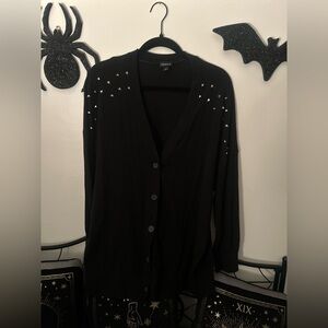 Torrid Cotton Boyfriend Studded Drop Shoulder Cardigan